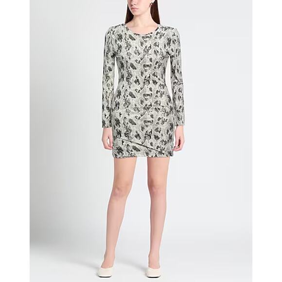 Rag & Bone Snake Print Poppy Draped Mini Dress Black & Gray Size Small - Picture 2 of 8